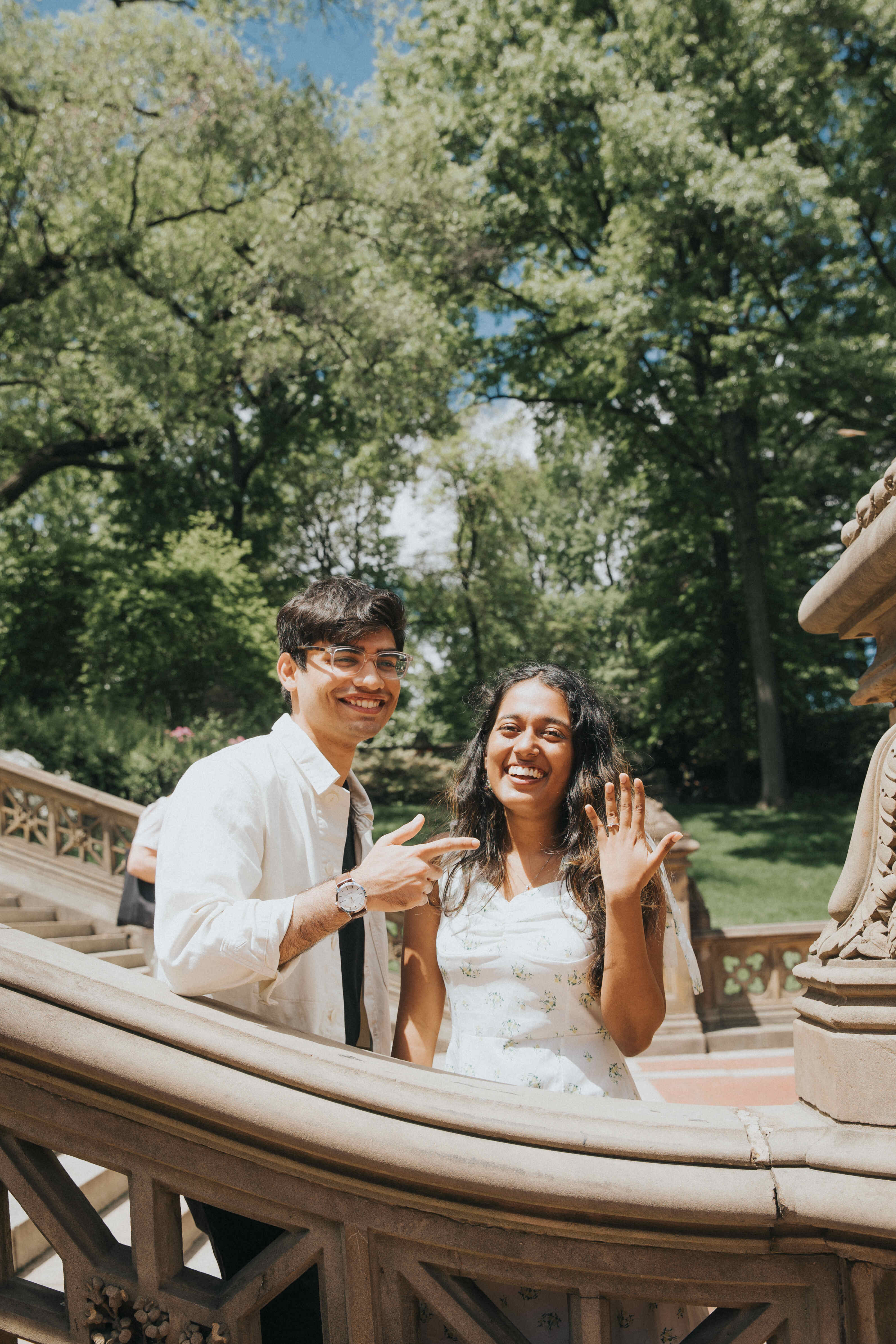 Happy couple with ring