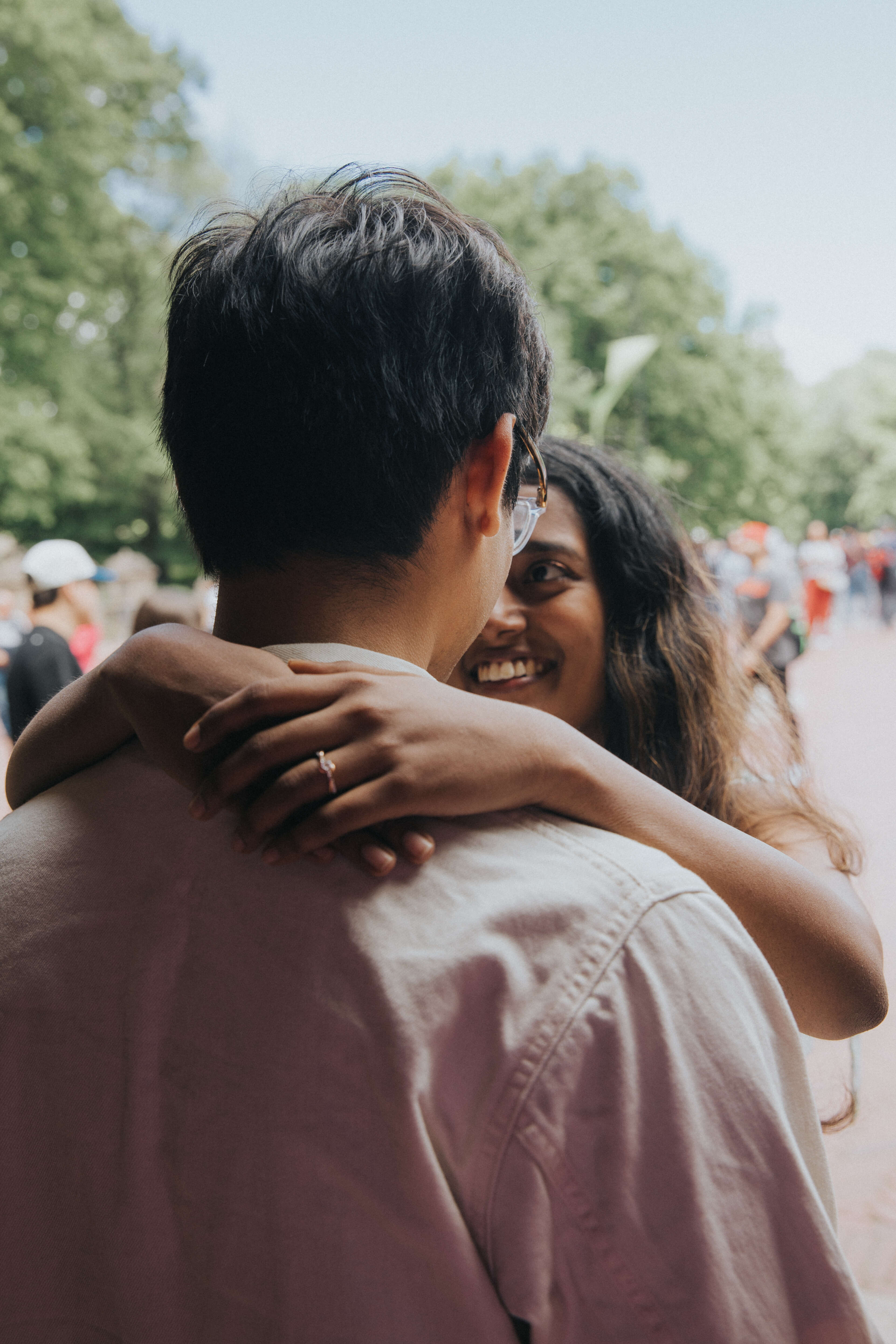 Couple looking at each other